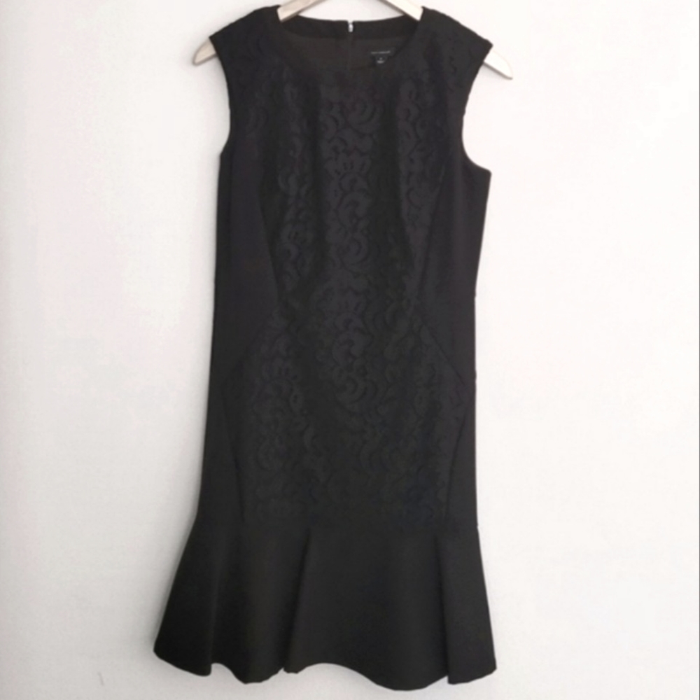 Ann Taylor NWT Black Lace Detail Sheath Dress